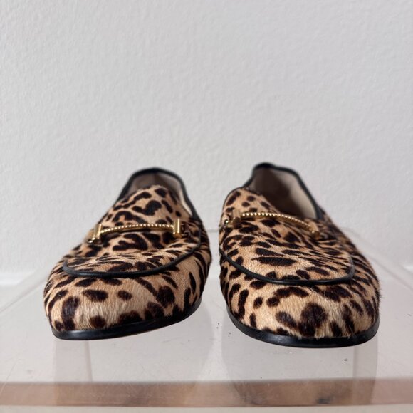 Sam Edelman Loraine Leopard Print Calf Hair Loafers Size 10 Quiet Luxury Classic - Picture 9 of 16
